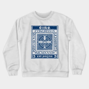 Sword Of Light / Vintage Irish Postage Stamp Design Crewneck Sweatshirt